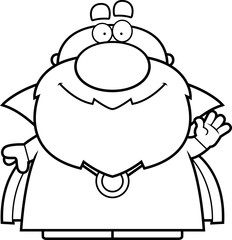 Waving Cartoon Wizard