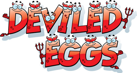 Cartoon Deviled Eggs Text