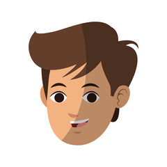 man cartoon face icon over white background. colorful design. vector illustration