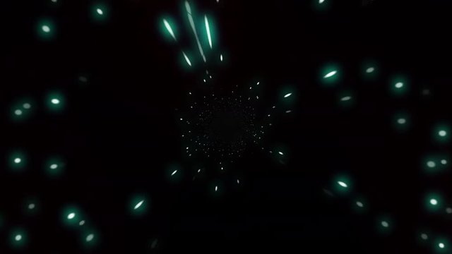 Glow Green Light Particles Explosion Motion Background