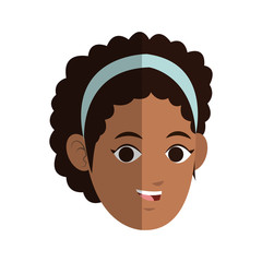 woman face cartoon icon over white background. colorful design. vector illustration