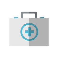 first aid kit over white background. colorful design. vector illustration