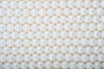 Bead necklace / Abstract background of plastic white bead necklace.