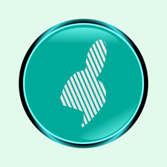 Abstract icon of a rabbit in the strip. Vector icon.