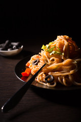 Fresh tasty spaghetti