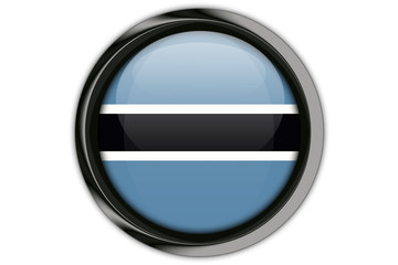 Botswana flag in the button pin Isolated on White Background