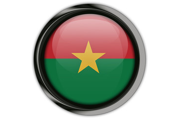 Burkina Faso flag in the button pin Isolated on White Background
