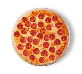 Selbstklebende Fototapete Pizzeria Pizza pepperoni. This picture is perfect for you to design your restaurant menus. Visit my page. You will be able to find an image for every pizza sold in your cafe or restaurant.  