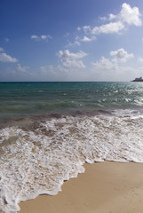 Beach line on the Caribbean sea shore.
