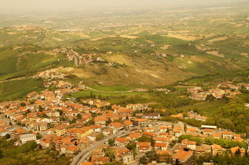 Ausblick von San Marino / Italien in die Umgebung