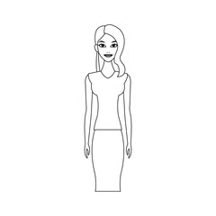 young slim pretty woman icon image vector illustration design 