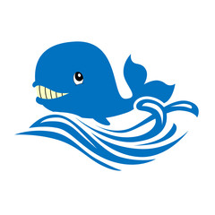 whale logo. fish