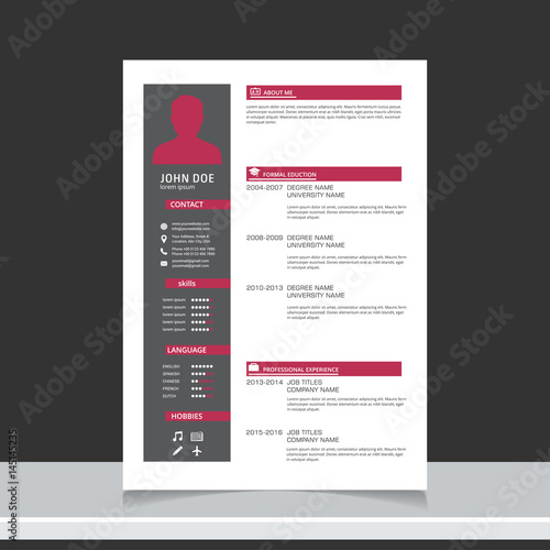 creative turquoise color cv resume template with white red and