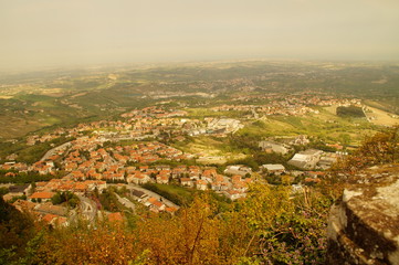 Ausblick von San Marino / Italien in die Umgebung