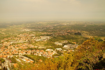 Ausblick von San Marino / Italien in die Umgebung