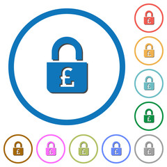 Locked Pounds icons with shadows and outlines
