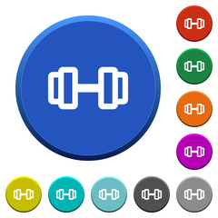 Barbell beveled buttons