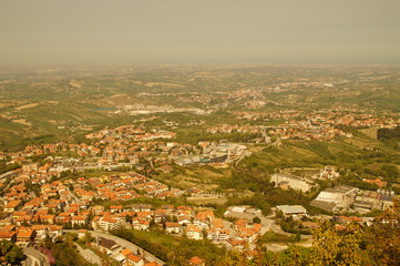 Ausblick von San Marino / Italien in die Umgebung