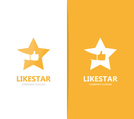 Obraz premium Vector of star and like logo combination. Leader and best symbol or icon.