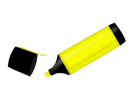 The yellow marker . icon with a yellow marker. Highlighter