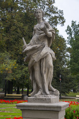 Obraz premium Sandstone statue in the Saxon Garden, Warsaw, Poland.