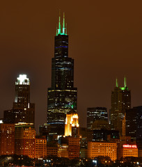 Fototapeta premium Chicago night in March