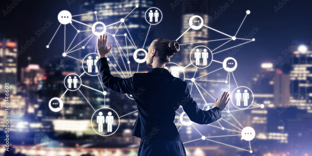 Aufkleber modern wireless technologies and networking as tool for effectiv