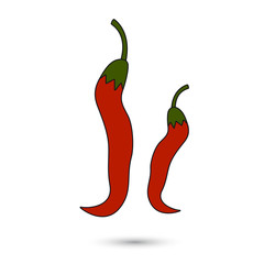 Icon of chili pepper on white background