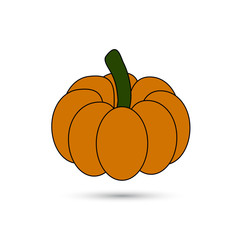 Pumpkin icon on white background. Vector illustration