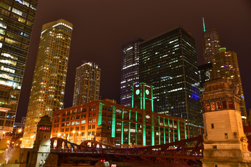 Fototapeta premium Chicago downtown at night