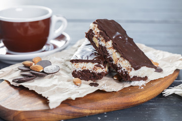 cake on old wooden background