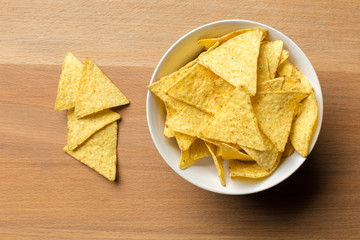 Delicious chipsl on table close-up