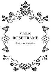 Rose black vintage frame