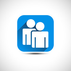 Blue flat group profile icon