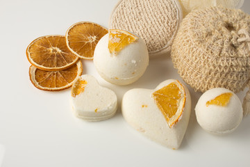 salt bath bomb decorated orange