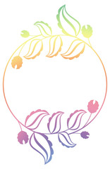 Beautiful round gradient frame. Color silhouette frame for advertisements, wedding and other invitations or greeting cards. Raster clip art.