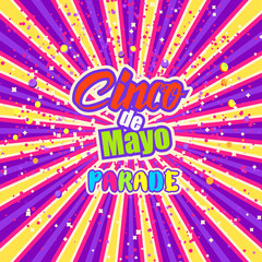 Cinco de Mayo celebration in Mexico, design element. Poster, greeting card or brochure template.