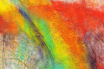 Wand bemalt mit bunten Farben