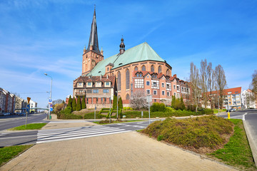 Cathedral Basilica of St. James the Apostle in Szczecin, Poland - obrazy, fototapety, plakaty