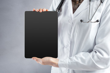 computer tablet in the hands of doctor