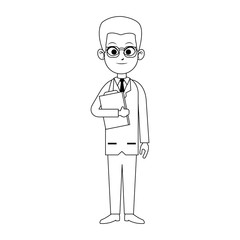 Obraz premium young male doctor icon image vector illustration design 