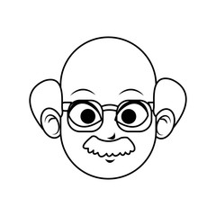 face of elderly man icon image vector illustration design 