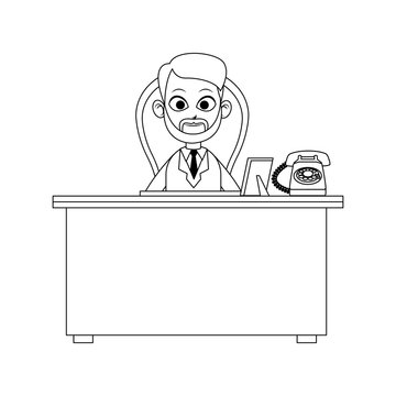 male bearded doctor and desk icon image vector illustration design 