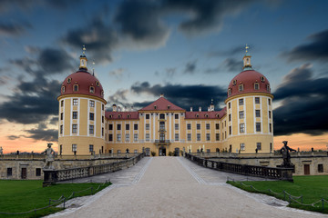 Fototapeta na wymiar panoramic view of Moritzburg castle, Saxony, Dresden, Germany 