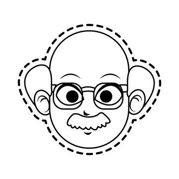 face of elderly man icon image vector illustration design 