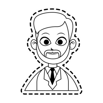 male bearded doctor icon image vector illustration design 