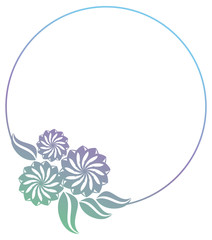 Beautiful round gradient frame. Color silhouette frame for advertisements, wedding and other invitations or greeting cards. Raster clip art.