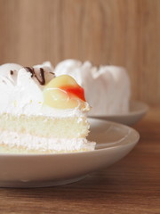 Piece of cake on a platter