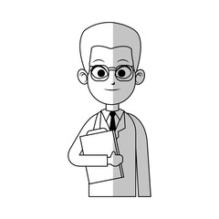 medical doctor man icon over white background. vector illustration