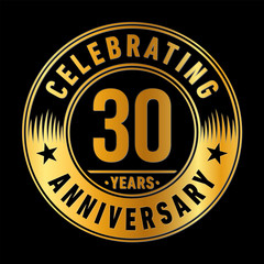 30 years anniversary logo template. Vector and illustration. 